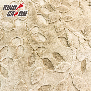 KINGCASON Fabrication directe 100% polyester, motif floral 3D personnalisé, couleur jaune uni, fourrure de <span class=keywords><strong>lapin</strong></span> pour literie égyptienne - Product Image 1