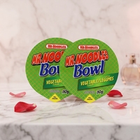 Film de scellage vert personnalisé 110g en gros avec logo, qualité alimentaire, saveur végétale, en papier/PE/SPE, pour couvercles instantanés