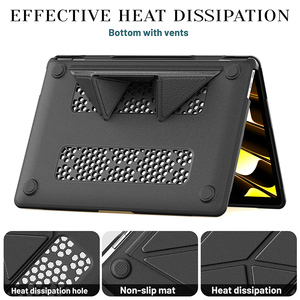 Para Mac Book Air 15 15,3 pulgadas 2023/2024/2025 <span class=keywords><strong>M2</strong></span> A2941/M3 A3114/M4 A3241 funda para portátil TPU funda a prueba de golpes con soporte oculto - Product Image 4
