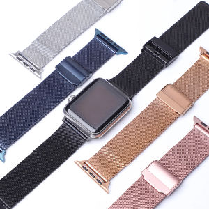 Pulsera milanesa RYB, correa de metal de acero inoxidable con hebilla para Iwatch Ultra 10 <span class=keywords><strong>SE2</strong></span> 7 6 SE 5 4 3 - Product Image 1