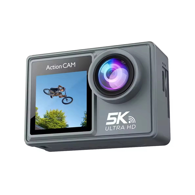 5K WiFi Action Camera with 2" Dual Screen, 4K 24MP Video Sports Cam Waterproof, 170° Wide Angle Mini DV Recording for Vlogging