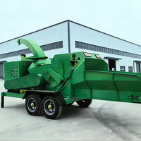 Broyeur à tambour de bois de marque renommée, moteur diesel, déchiqueteur de branches d'arbres, broyeur de palmiers, broyeur portable de bûches, en promotion