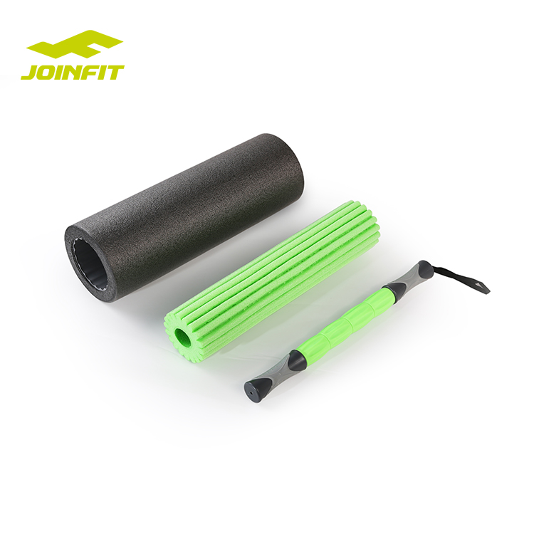 Изготовленным на заказ логосом пены ролика тела фитнес Йога Пилатес коврик для йоги из ТПЭ колесо 3 в 1 пенный ролик комплект