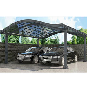 Abri de voiture moderne à <span class=keywords><strong>double</strong></span> place, cadre en aluminium, imperméable, avec toiture en polycarbonate, taille personnalisée - Product Image 2