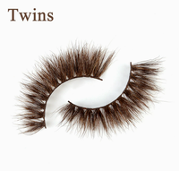 Cils artificiels spectaculaires, sans cruauté animale, effet 3D dense, marron, faits main, en bande complète, effet vison, en promotion