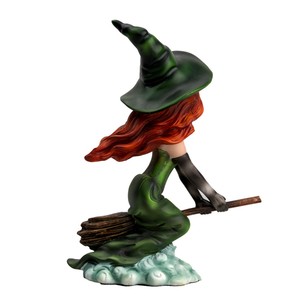 Estatua de Resina <span class=keywords><strong>Pintada</strong></span> a Mano de una Bruja con Escoba, Estilo Ángel, Decoración de Halloween para el Hogar, Figura con Detalles Finos - Product Image 6