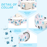 Accessoires de mariage pour chien imprimé patte mignonne Collas boucle légère à dégagement rapide réglable pour petit chien moyen