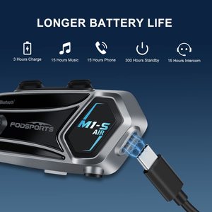 Fodsports M1-S AIR 1000m 4-6riders full duplex capacete motocicleta headset windproof bluetooth interfone motocicleta capacete - Product Image 5