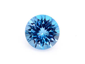 Topacio Azul Natural de 8x8 mm, Calibrado, Forma Redonda, Corte Facetado, Gema Suelta para Joyería - Product Image 6