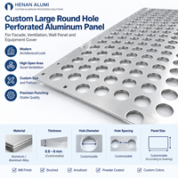 Panneau en aluminium perforé sur mesure à grandes trous ronds pour façade et ventilation