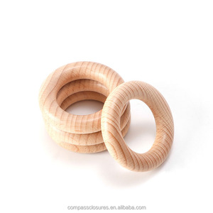 Anneaux en bois de hêtre naturel en gros pour le bricolage - Polis et peints, écologiques, pour la décoration murale, les cadeaux et les fournitures artistiques Art Déco - Product Image 4