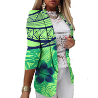 Blazer Femme à Prix de Gros, Motif Floral Polynésien Chuuk, Veste de Bureau Designer, Manteau pour Femme, Livraison Directe
