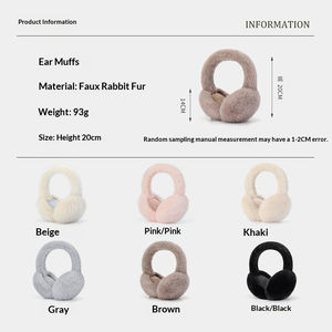 Orejeras Cálidas de Otoño e Invierno, a Prueba de Viento, de Terciopelo, Plegables, Imitación de Piel de Conejo, de Felpa - Product Image 4