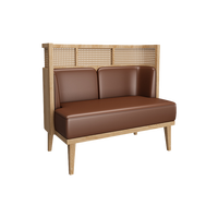 XZY OEM Mobilier de restaurant haut de gamme en bois massif et cuir, chaise de salle à manger, table de café, combinaison bar européen, style occidental