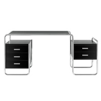 Bureau d'ordinateur rectangulaire en acier inoxydable, design minimaliste, simple et moderne, avec tiroirs, combinaison libre, pour usage commercial