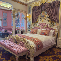 Ensembles de chambre à coucher de luxe en bois de style turc, lit double rembourré, cadre en bois moderne, taille king size, meubles de chambre à coucher pour la maison
