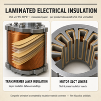 BOPET (WC) extra-épais de 350 μm pour l'isolation des stratifiés électriques - Isolation des couches de transformateurs/moteurs avec papier vulcanisé
