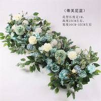 Rangée de fleurs artificielles en soie blanche et rose 3D, rouleau de 100 cm, fait main, imperméable, réutilisable, recyclable, toile de fond de fleurs artificielles, arche