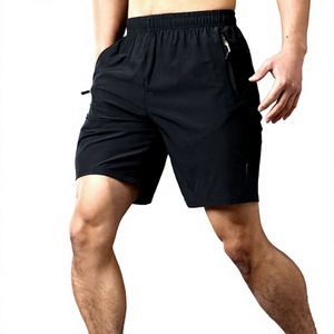 Custom Logo Mens Quick Dry Polyester Shorts Wholesale Gym Fitness Workout Running Shorts Zipper Pockets OEM Breathable Sports - Product Image 4