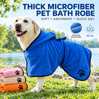 Peignoir de bain pour chien en microfibre personnalisé, à capuche, serviette de séchage rapide et absorbante pour animaux de compagnie, avec logo brodé, vente en gros