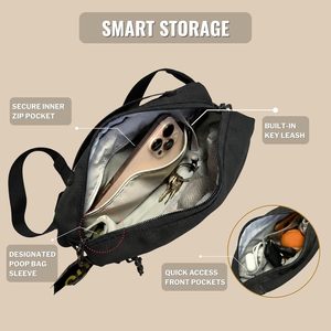 Bolsa para Pasear Perros, Manos Libres, Tipo Bandolera, con Bolsa para Premios, Porta Bolsas de Excrementos y Gancho para Correa, para Hombres - Product Image 3