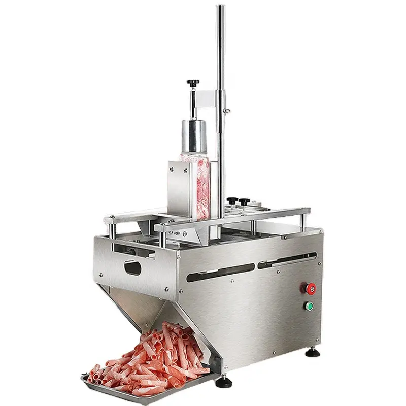 High efficiency frozen pork belly meat slicer bacon cutter mutton hot pot beef roll cutting machine sausage cutting machine