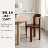 Chaise de salle à manger empilable en bois massif de style nordique, design Rey, pour petits appartements, chaise de bureau minimaliste vintage populaire avec dossier