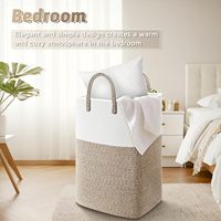 Grand panier tressé 60L en corde de coton, panier à linge, bac de rangement pour jouets de bébé, décoration bohème, rangement pour vêtements sales