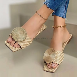 High Quality Round Flat Casual Beach Slippers Plus Size Women's <b>Shoes</b> 43 - Product Image 6