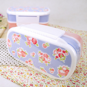 Double Layer Plastic <b>Lunch</b> <b>Box</b> Rectangle Solid Color With Lid For Children Student Use - Product Image 4
