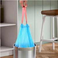 Sacs poubelle à cordon noir en HDPE, recyclables, en rouleau, pour poubelle, tailles et épaisseurs personnalisées, vente en gros, offre spéciale