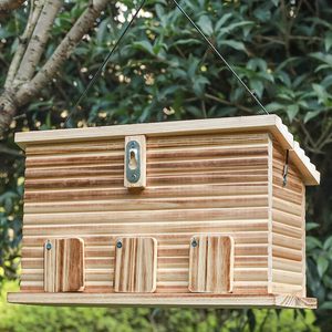 Nid d'oiseau en bois pin bois oiseau <span class=keywords><strong>miniature</strong></span> maisons pour extérieur maison d'oiseau en bois - Product Image 2