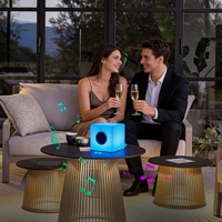 Haut-parleur cube LED à changement de couleur RGB, étanche IP65, en plastique PE, pour la décoration de bars, discothèques, piscines et fêtes.