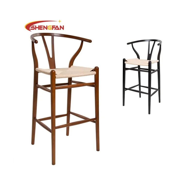 تصميم أصلي كرسي طاولة من الخشب الصلب أثاث خارجي على شكل حرف Y لون جوز الهند كرسي خشبي