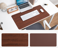 Tapis de souris surdimensionné imperméable en cuir de grain de bois d'imitation, tapis de bureau coloré en bois épais, tapis de bureau d'ordinateur d'étude de bureau