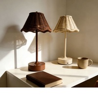 Lampe de table en rotin tressé E14 à intensité variable, idéale pour salon, hôtel, restaurant – Lampe de table unique, en promotion