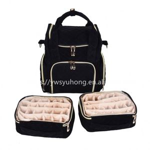 Bolsa organizadora de esmalte de uñas multifunción de fábrica BSCI, de doble capa y gran capacidad para transportar botellas de esmalte de uñas. - Product Image 3