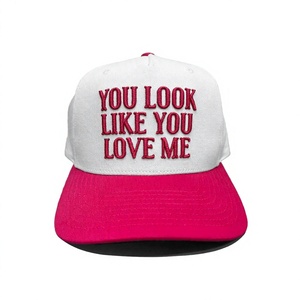 Gorras de Béisbol OEM de 5 Paneles, de Perfil Alto, Bicolor, con Texto Personalizado Bordado, de Algodón, Unisex, para Bodas, Venta al Por Mayor - Product Image 1