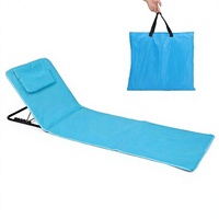 Chaise longue de plage pliable en tissu Oxford 600D avec dossier réglable, style chaise haute, portable, double usage assis-debout, tapis de bain de soleil