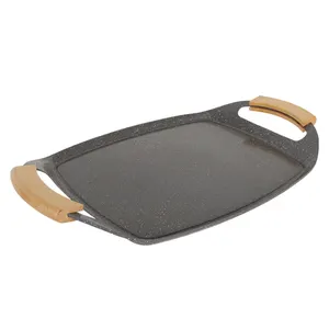 Square Bbq Non Stick NonスティックCeramic Electric Double Sided Grill Pan