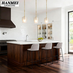 Minimalist Style Retro Gold Metal & Glass LED Chandelier With Three Heads Energy Saving Hanging <b>Light</b> Middle Size HM-<b>DJ</b>-W136P460 - Product Image 4