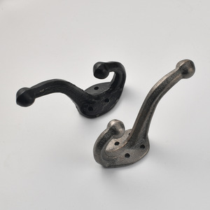 Crochets muraux en fonte noire de forme ronde pour porte ou mur - Product Image 2