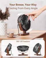 Ventilateur de bureau portable silencieux de 6,5 pouces, mini, avec 3 réglages à 360°, base antidérapante, emballé pour la maison, le bureau, la voiture, les voyages en extérieur