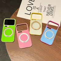 Étui de téléphone magnétique brillant à contraste de couleurs avec support rotatif pour VIVO X300 Ultra X200 Pro Mini IQOO 15 X200S X300S