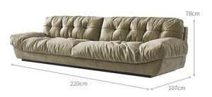 Canapé <span class=keywords><strong>Baxter</strong></span> Cloud, style mid-century, Wabi Sabi, canapé droit en tissu, tissu mat vintage, canapé design pour petit salon - Product Image 5