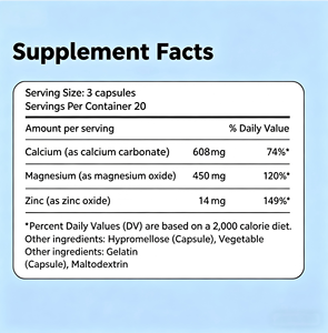 Capsules molles OEM <span class=keywords><strong>Calcium</strong></span> Magnésium Zinc pour la santé immunitaire – Complément alimentaire <span class=keywords><strong>Calcium</strong></span> Magnésium Zinc B12 <span class=keywords><strong>K2</strong></span> <span class=keywords><strong>D3</strong></span> – 60 gélules - Product Image 6