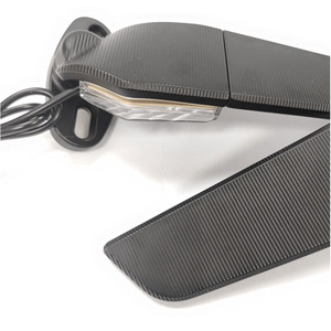 CNC Aluminum Alloy Motorcycle <b>Mirror</b> With LED Light Black Pair For Retrofit Upgrade <b>Square</b> Type - Product Image 2