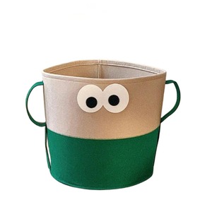 Cute Felt Laundry <b>Basket</b> Big Eyes Cartoon Storage Bin Kawaii Clothes Hamper <b>Foldable</b> Toy Organizer <b>Basket</b> for Kids Room - Product Image 2