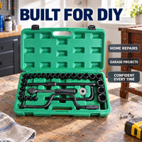 Jeu de clés à cliquet personnalisées OEM ODM avec logo, en acier au carbone, 32 pièces, coffret rigide, kit d'outils de réparation automobile pour atelier de voitures et de motos