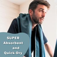 Serviette de sport en microfibre suédée super absorbante et douce, personnalisable avec logo brodé, idéale pour le camping, la randonnée et le yoga
